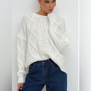 360 Sweater cable knit white sweater